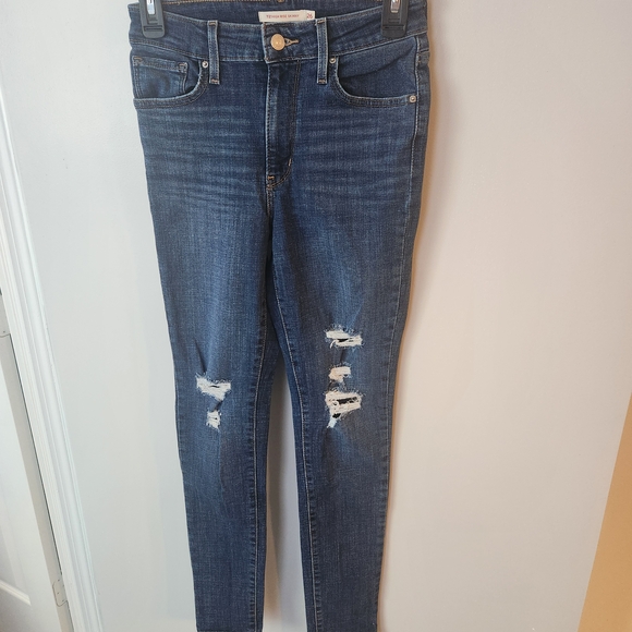 Levi's Denim - Levi's Dark Blue Distressed Skinny Jeans